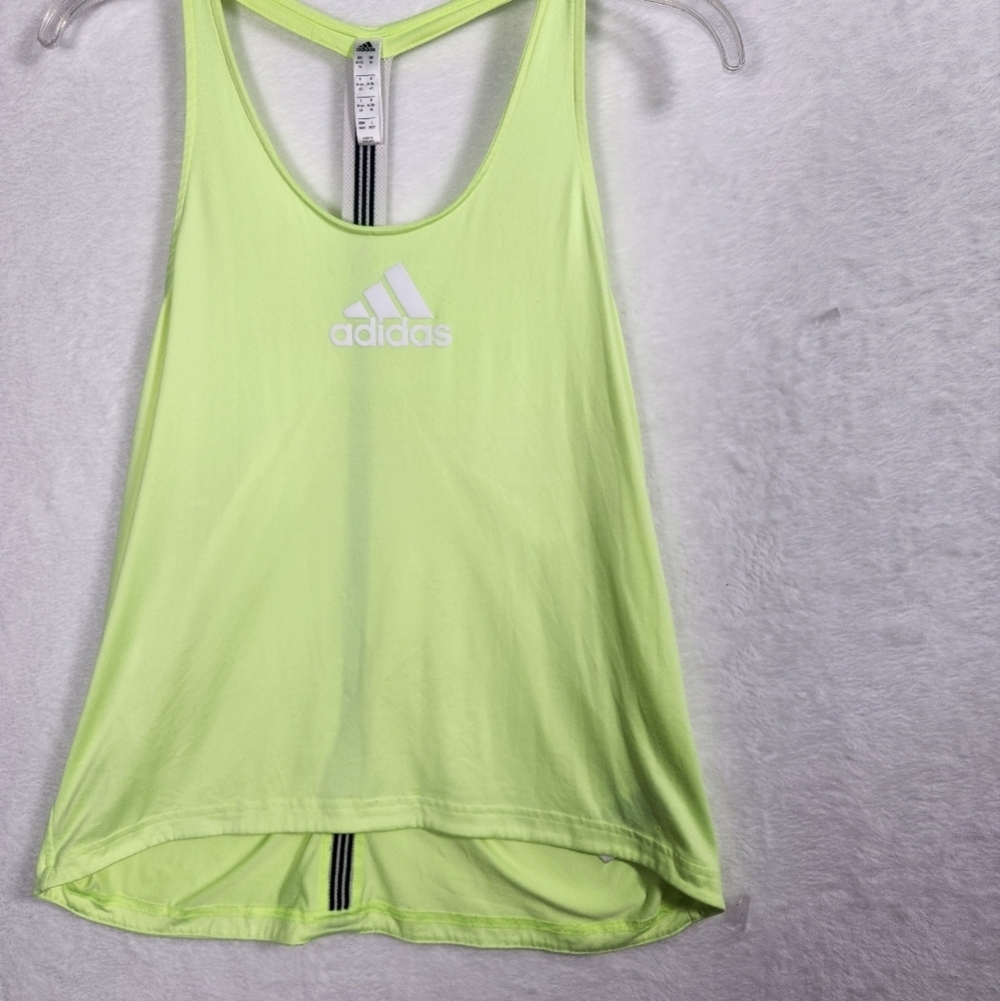 Adidas Highlighter Yellow Racerback Tank Top-  size Medium